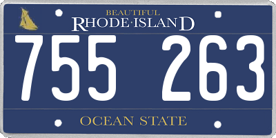 RI license plate 755263