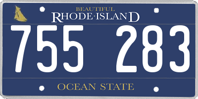 RI license plate 755283