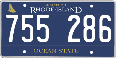 RI license plate 755286