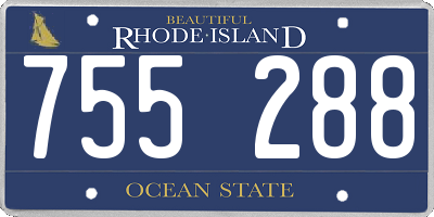 RI license plate 755288