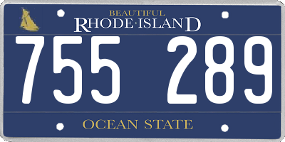 RI license plate 755289