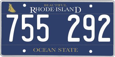 RI license plate 755292