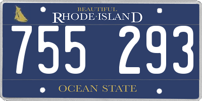 RI license plate 755293