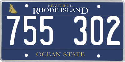 RI license plate 755302