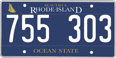 RI license plate 755303
