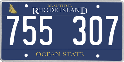 RI license plate 755307