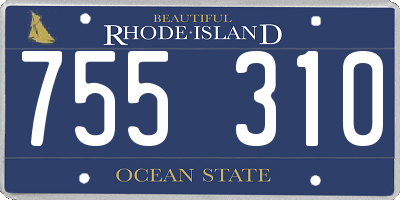 RI license plate 755310