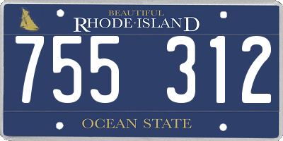 RI license plate 755312