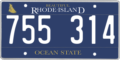 RI license plate 755314