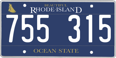 RI license plate 755315