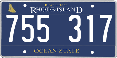 RI license plate 755317