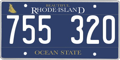 RI license plate 755320