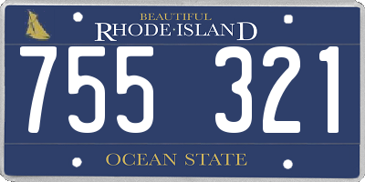 RI license plate 755321