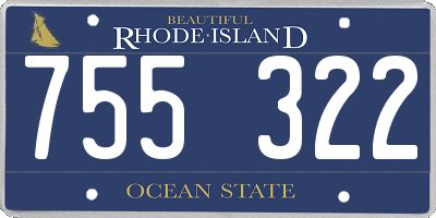 RI license plate 755322