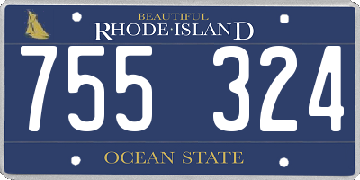 RI license plate 755324