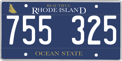 RI license plate 755325