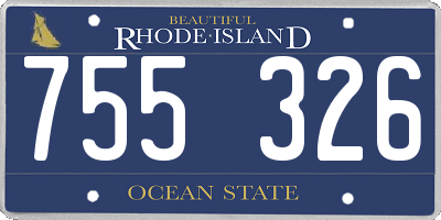 RI license plate 755326