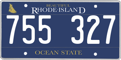 RI license plate 755327