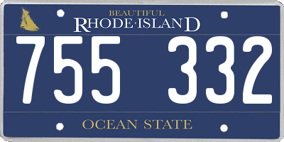 RI license plate 755332