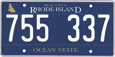 RI license plate 755337