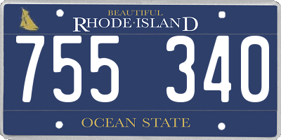 RI license plate 755340