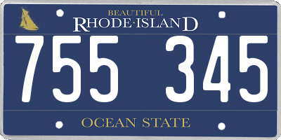 RI license plate 755345