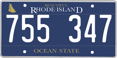 RI license plate 755347