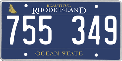 RI license plate 755349