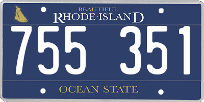 RI license plate 755351