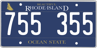 RI license plate 755355