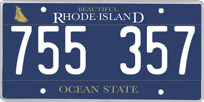 RI license plate 755357