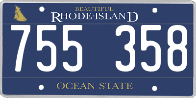 RI license plate 755358