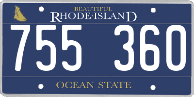 RI license plate 755360