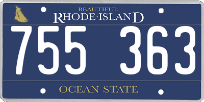 RI license plate 755363