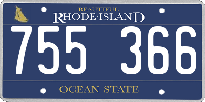 RI license plate 755366