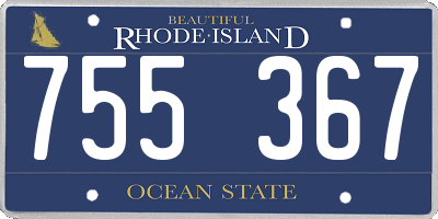 RI license plate 755367