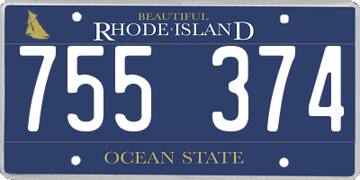 RI license plate 755374