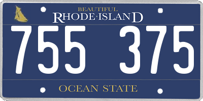 RI license plate 755375