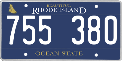 RI license plate 755380