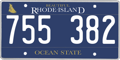 RI license plate 755382