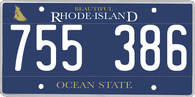 RI license plate 755386