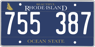 RI license plate 755387