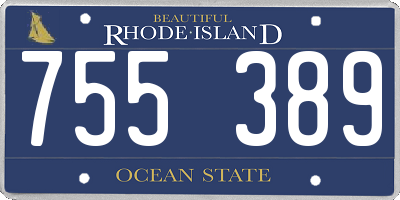 RI license plate 755389