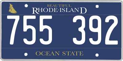 RI license plate 755392