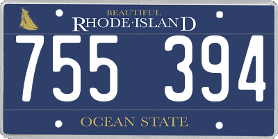 RI license plate 755394