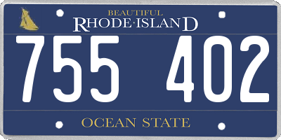 RI license plate 755402
