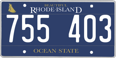 RI license plate 755403
