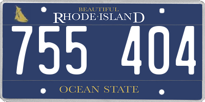 RI license plate 755404