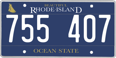 RI license plate 755407