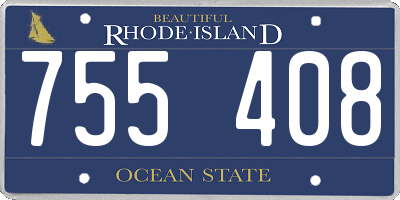 RI license plate 755408
